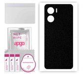 apgo Protective Skin Sticker for the back compatible with Vivo Y56 5G, Wrap Film, Foil, Vinyl - Pattern Matte Black