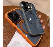 Funda Magsafe para iPhone 15 Pro, carcasa protectora de cámara con letras de metal a la moda para iPhone 13, 14, 15 Pro Max, carcasa a prueba de golpes con imán For iPhone 15