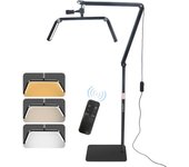Andoer Lámpara de vídeo LED de suelo HD-M18X de 36 W, luz de relleno LED plegable, lámpara de suelo de belleza con forma de luna, 3200 K-5600 K B-UK