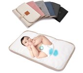 Cambiador de pañales plegable para bebé, almohadilla de pañal impermeable para recién nacido, cambiador portátil para niños pequeños, hoja de pañales para bebé Oxford duradera gris claro