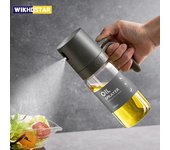 Botella pulverizadora de aceite de 250ml, dispensadores de aceite de cocina de vidrio de borosilicato alto, pulverizador de aceite de oliva para freidora, ensalada y hornear blanco