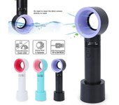 Nuevo ventilador portátil sin aspas de mano de verano, mini refrigerador, ventilador práctico sin hojas con ventilador de refrigeración recargable USB de 3 velocidades para viajes, oficina al aire libre blanco