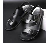 Sandalias de moda para hombre, nuevas y cómodas de verano, con plataforma antideslizante, para playa, exteriores, huaraches 44 negro