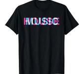 Camisetas gráficas para hombres, camisetas para casa, música, Glitch, ilusión óptica, EDM Rave DJ, camisetas de gran tamaño S negro