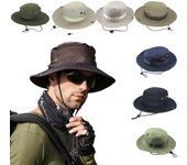 Sombrero protector solar de pescador de viaje de color sólido para acampar al aire libre para hombres y mujeres beige