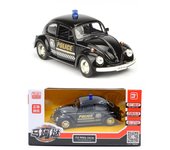 Coche de juguete de policía Beetle 1967 a escala 1/36, modelo de coche de aleación fundido a presión con retroceso para niños, regalos, colección de juguetes 1/36-Size:12.5*5*4cm negro
