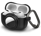 Estuche Spigen para Airpods Pro, funda de carga con mosquetón, compatible con carga inalámbrica a prueba de golpes, doble estructura, Tag Armor Duo negro