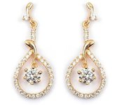 Les Trésors De Lily [M8976] - Pendientes chapados en oro 'Sissi' oro blanco - 25x10 mm oro