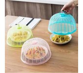 1 funda de malla transpirable para alimentos, resistente a los mosquitos y a las moscas, para el hogar, de plástico, redonda, para frutas y verduras azul
