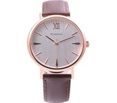 MARSHAL MR100-PBR para hombre (Llama solar de cuarzo) Reloj Redondo Analógico Marrón Inoxidable
