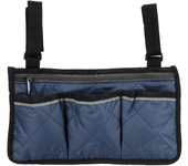 Bolsa multifuncional para colgar en el lateral de la silla de ruedas, bolsa de almacenamiento para silla de oficina, organizador para reposabrazos, color azul marino azul marino