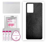 apgo Protective Skin Sticker for the back compatible with Vivo Y33e, Wrap Film, Foil, Vinyl - Pattern Black Leather