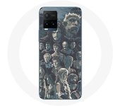 Coque pour Vivo Y21s 2021 / Y21 2021 Game of Thrones Saison 8 Le Trône de Fer Affiche Personnages Fond Gris