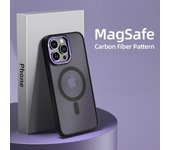 Funda de teléfono mate de fibra de carbono de lujo para Iphone 14, 13, 12, 11pro Max, magnética, Magsafe, carga inalámbrica, cubierta dura de silicona y Metal For iPhone14 Pro Max verde