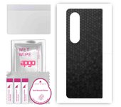 apgo Protective Skin Sticker for the back compatible with Samsung Galaxy Z Fold4, Wrap Film, Foil, Vinyl - Pattern Black Honeycomb