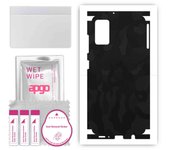 apgo Protective Skin Sticker for the back+sides compatible with Samsung Galaxy A41, Full Wrap Film, Foil, Vinyl - Pattern Black Camo
