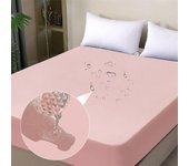 Funda protectora de colchón de algodón 100% impermeable con colcha con banda elástica, juego de sábanas ajustables cómodas y sólidas para cama individual y doble, tamaño completo Sheet 80X200x30cm negro