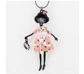 Les Trésors De Lily [R6250] - Collar de diseño 'Lilipoupettes' (muñeca articulada) rosa - 70x30mm rosa brillante