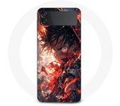 Coque Samsung Galaxy Z Flip4 One piece Luffy énervé art manga anime