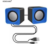 Altavoz con Cable USB, minialtavoz portátil, Subwoofer con Cable USB, conector Jack 3,5, para PC, ordenador, portátil y Notebook rojo