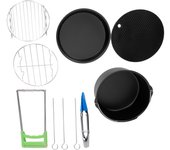 Accesorio para freidora eléctrica de cocina de 7 pulgadas, molde para pasteles, plato para pizza, almohadilla de silicona, parrilla, brochetas, abrazadera L