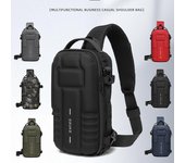 OZUKO-Bolso de pecho duro para hombre, bolsa con función deportiva, bandolera táctica para exteriores, nueva 31cm*17cm*12cm negro