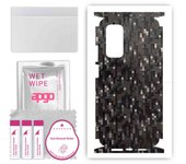 apgo Protective Skin Sticker for the back+sides compatible with Xiaomi Mi 10T 5G, Full Wrap Film, Foil, Vinyl - Pattern Carbon Black Pixel