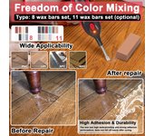 Juego de herramientas de reparación DIY para suelo de azulejos, juego de herramientas de reparación de muebles de porcelana multifunción, clavo para rascar 8 wax bars set varios colores