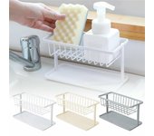 Estante para fregadero, escurridor de esponjas, soporte multifunción para platos, escurridor de esponjas, organizador de platos, estantes de almacenamiento para cocina