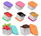 Taza de salsa con tapa de silicona a prueba de fugas, contenedores de almacenamiento de alimentos de acero inoxidable, aperitivos de kétchup para Picnic, 60/180ML, 45297 Uds. 60ML rojo rosa