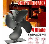 Ventilador de estufa de 4 aspas con flujo de aire y potencia de calor para leña, ideal para distribución del calor.