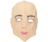 Cabeza Completa Realista Femenina Látex Cara Boca Agujeros para Ojos Cubierta de Belleza Realista Realista por Encima de la Cabeza