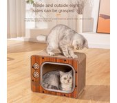 Tablero rascador creativo para gatos, caja para TV, resistente a los arañazos, resistente al desgaste, juguete tridimensional para mascotas, caja de cartón sin restos, hábitat para mascotas