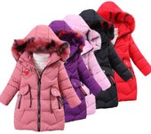 Chaqueta de invierno para niñas, abrigo grueso para niños, ropa acolchada de algodón para niños, chaqueta de invierno para niñas 120