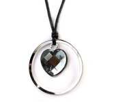 Les Trésors De Lily [M1989] - Collar de diseño gris 'Love' gris