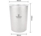 TOMSHOO Taza de titanio, ligera, para acampar, duradera, para exteriores, taza de té con leche de cristal de titanio plata