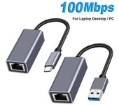 Adaptador Ethernet USB tipo C USB a puerto LAN RJ45 Tarjeta de red de 100 Mbps para PC portátil Plug and Play