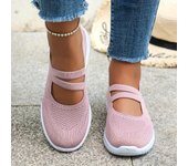 Zapatillas informales de verano para mujer, zapatos planos de malla transpirable, mocasines cómodos sin cordones, zapatos para caminar para mujer 36 negro