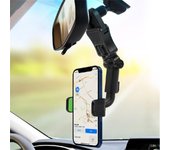 Soporte universal para teléfono con espejo retrovisor para coche, soporte para teléfono móvil para respaldo de asiento/reposacabezas, ángulo de ancho A