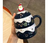 Taza de Navidad Personalidad Creatividad Taza con forma de árbol de Navidad Taza de cerámica Taza de agua Regalo de Navidad rojo