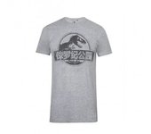 Jurassic Park Mens Chinese Logo Marl T-Shirt XXL gris