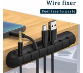 Clips de silicona para cables, organizador de cables USB, enrollador de cables, Clips de gestión de orden de escritorio para ratón, auriculares, teclado, soporte de Cable, 1 Uds. 3 clips negro