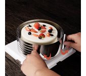 Cortador de tartas ajustable y molde para tartas, cortador de tartas en capas, nivelador, anillo de acero inoxidable para rebanar tartas, herramienta para hornear de 16 a 20 cm A