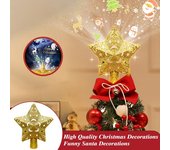 Adorno para árbol de Navidad, luz de estrella giratoria 3D con proyector de patrones, decoración navideña para árbol de Navidad, decoración para fiesta en el hogar A
