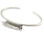 Les Trésors De Lily [P4379] - Bracelet argent ouvert 'Navajos' blanc argenté (rhodié) plata