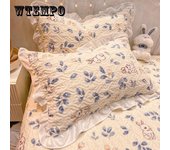 Princess Style Lotus Leaf Pillowcase Coral Velvet Thickening Bedroom Pillowcase Girls Dormitory Un par de Pillow Core Liner Cover