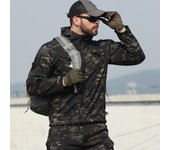 Chaqueta táctica cortavientos acolchada y gruesa para otoño e invierno, chaqueta táctica cálida para exteriores L negro