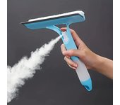 Cepillo de limpieza multifunción 3 en 1, limpiador de agua, rascador, escobilla de goma para el hogar, herramienta de limpieza de vidrios para ventanas de automóviles con botella rociadora 1PCS azul