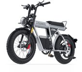 Bicicleta eléctrica Coswheel CT20S para adultos, motocicleta, bicicleta de montaña, bicicleta eléctrica de 20 pulgadas con neumáticos anchos, 60 V, 27,5 Ah gris