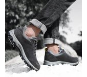 Zapatos de senderismo para exteriores para hombre, zapatillas antideslizantes, zapatos cálidos para senderismo en invierno, zapatos de senderismo, zapatos casuales para senderismo para hombre, botas antideslizantes EU:39 marrón